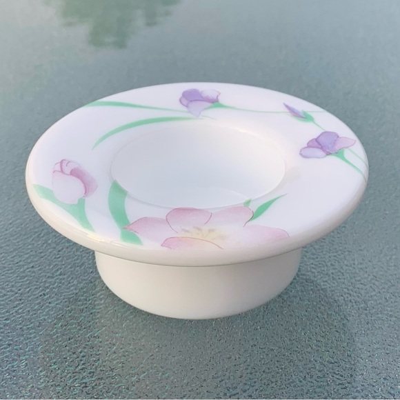 JG Durand Other - Arcopal Les Fantaisies White Glass Floral Candle Holder Tealight Votive